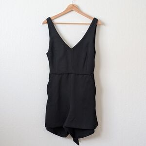 Aritzia Wilfred Ecoulement Black V-Neck Romper w/ Open Back Sz 10- Wear 2 ways!